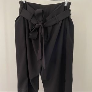 Art Du Basic Paperbag Waist Black Trousers M - Made in France